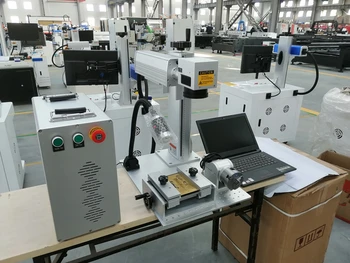 50 W prenosne kovinske in nonmetal CNC Fiber laser marking stroj z rotacijsko osjo vključeni