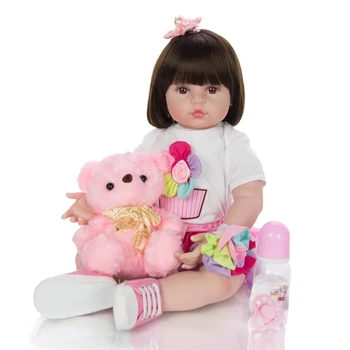 60 cm Silikonski Prerojeni Baby Doll Igrače lepo dekle Princesa Malčka Dojenčki Lutke za otroke za Rojstni dan Soigralec lutka