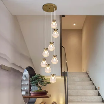 8M Nordijska Ustvarjalne Lestenec Svetilke Sodobne Napeljave Obesek za Razsvetljavo Doma LED za Stopnišča, Dvorane