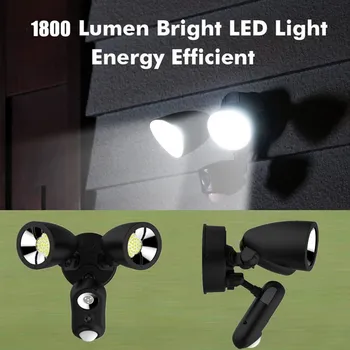 Brezžični Žaromet fotoaparat na prostem 1800 Lumen LED Gibanje Aktivira Intergrated Dual-Head AI steno-lahka IPC360 energetsko učinkovita